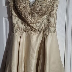 Elegant Cream Embellished Dress